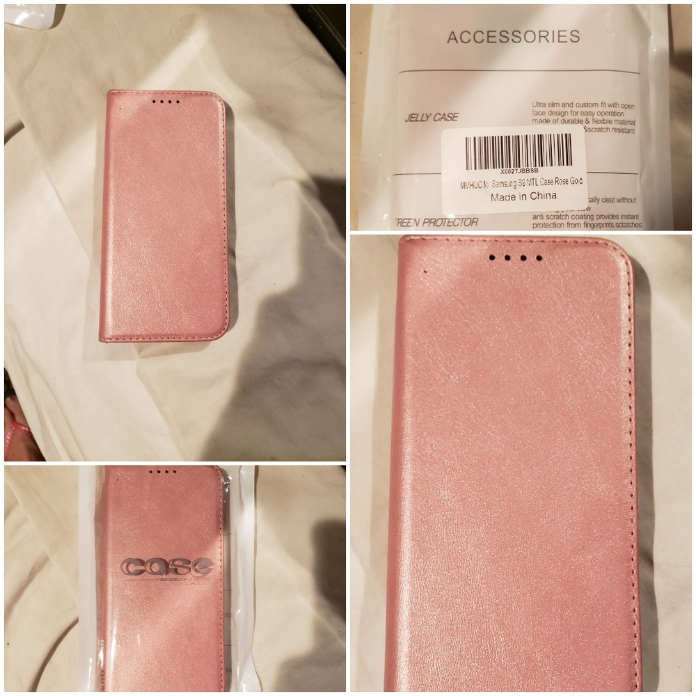 Rose Gold Samsung Galaxy S9 wallet flip case.  Only used for about a week.